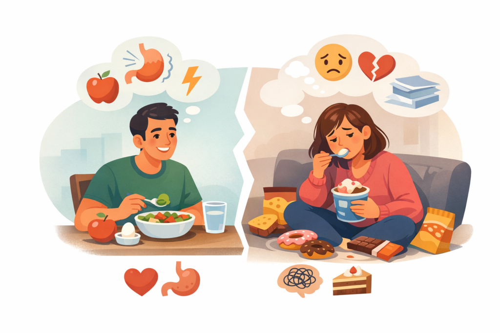 الأكل العاطفي: كيف تفرّق بين الجوع الحقيقي والجوع النفسي؟ 61ac35a1 8338 41ab b575 a35c9898cb84
